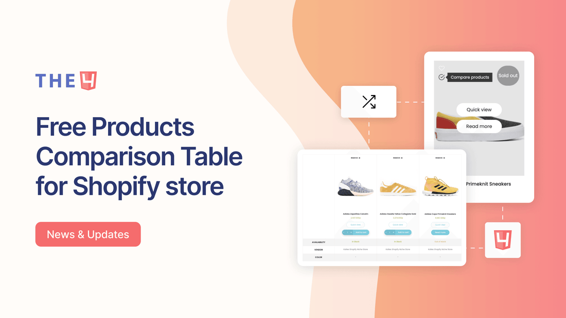 How to add Free Product Comparison Tables on Shopify stores - The4™ Free & Premium Shopify Theme