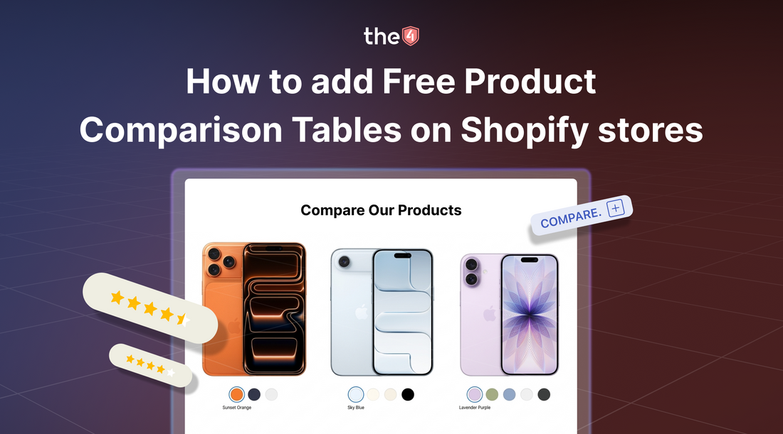 free product comparison tables on shopify stores