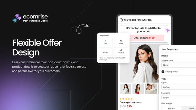 EcomRise Post Purchase Upsell
