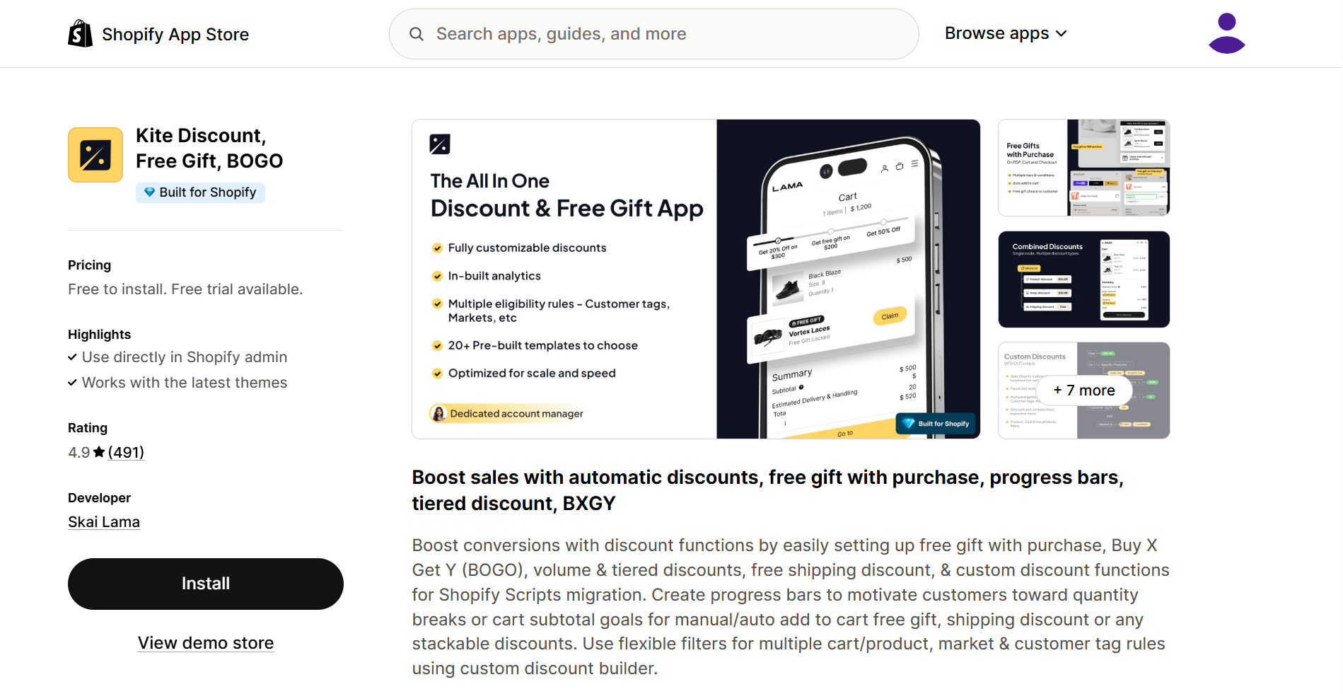 Kite Discount, Free Gift, BOGO