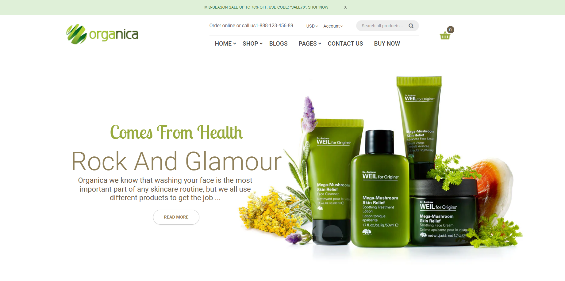 Organica - Cosmetic, Food, Organic, Beauty Shopify Theme