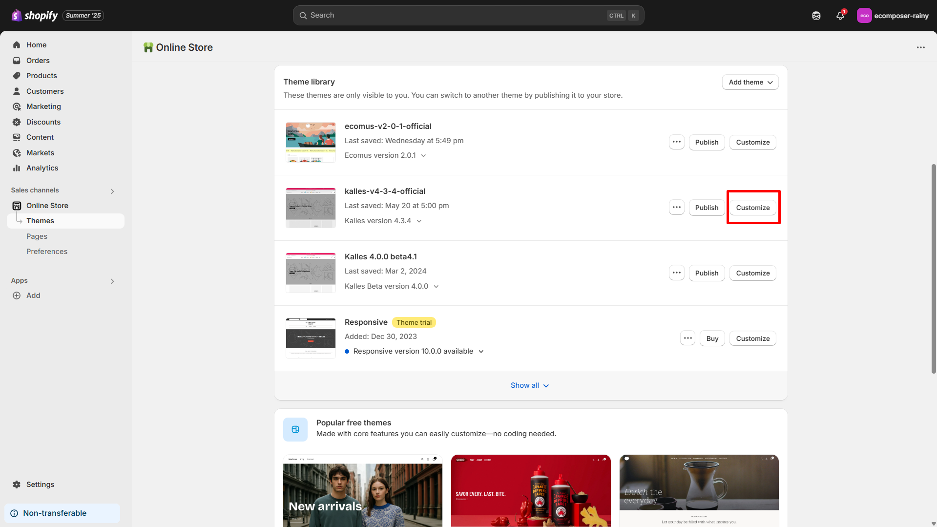 Shopify Footer Customization