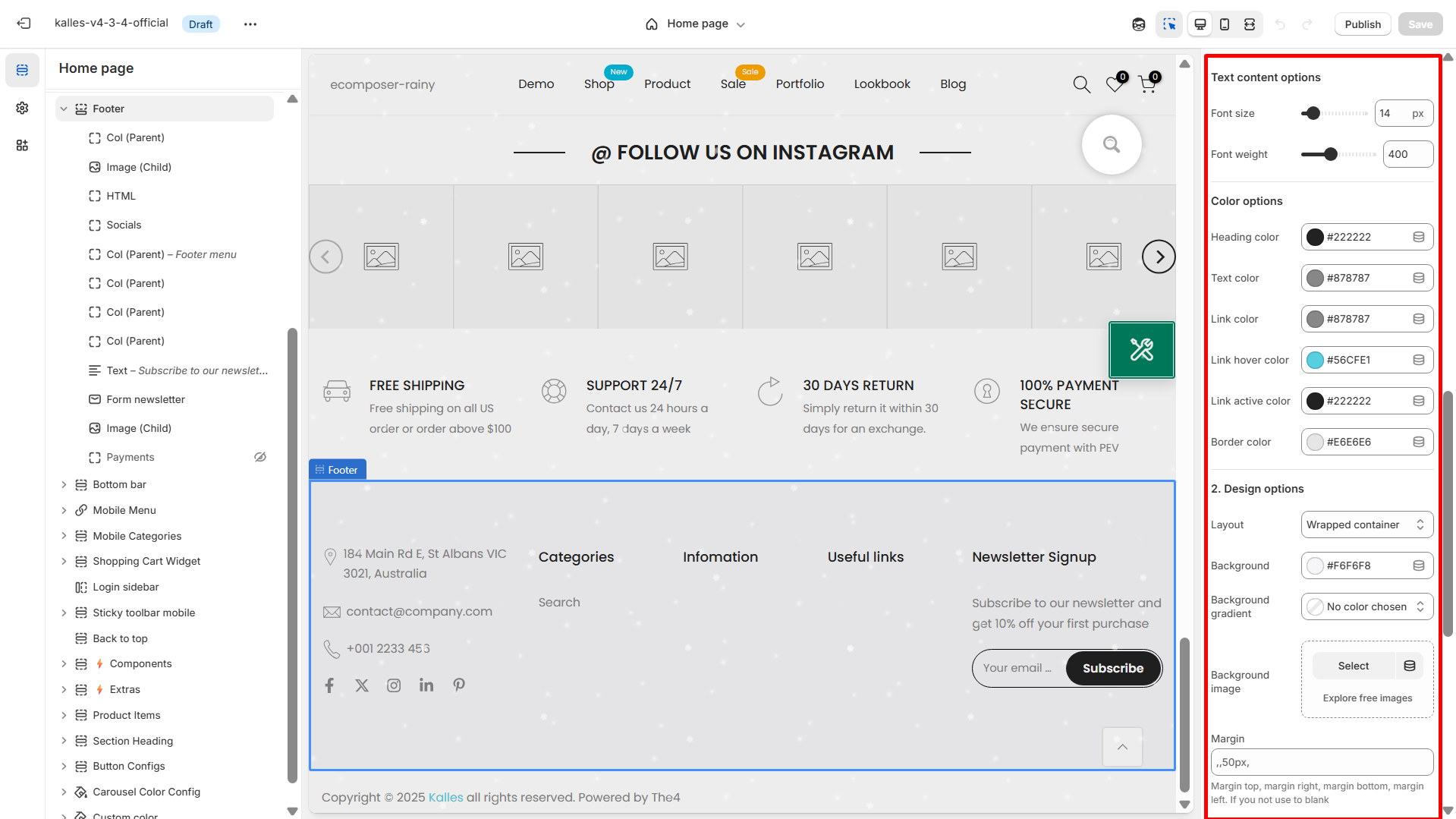 Shopify Footer Customization