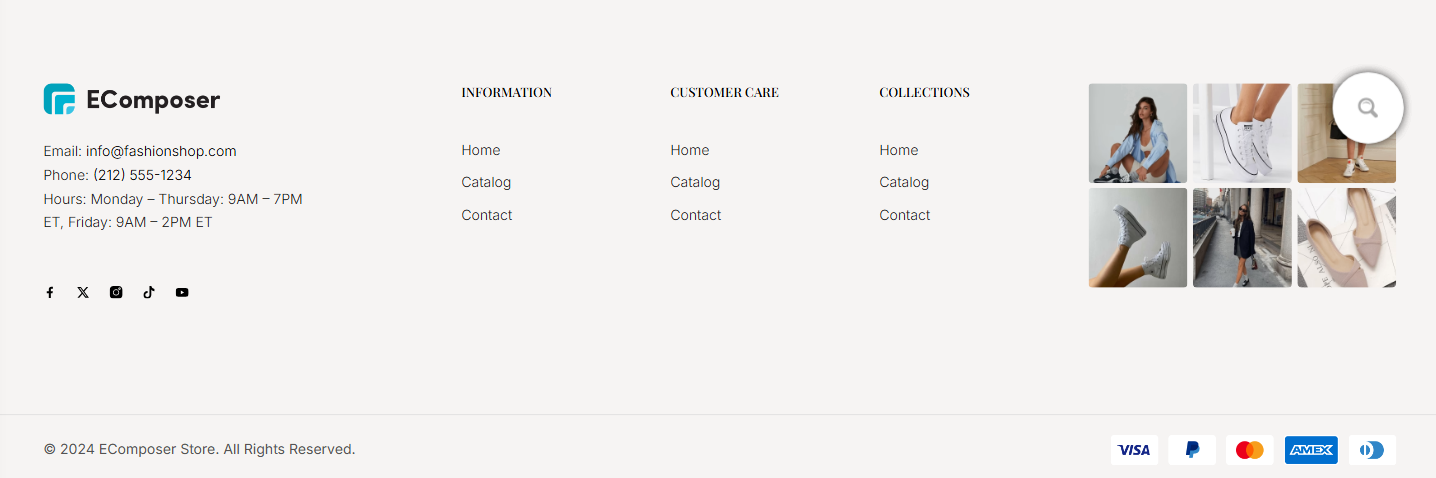 Shopify Footer Default Elements